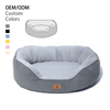 Manufacturer OEM Calming Sleeping Pet Bed Soft Skin Friendly Fleece Plush Sponge Rectangle Solid Pattern Cat House