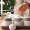 Creative Kitchen Tableware Storage Seasoning Jar Set Simple Bottle Set Ceramic Seasoning Tank Salt Shaker Bottle