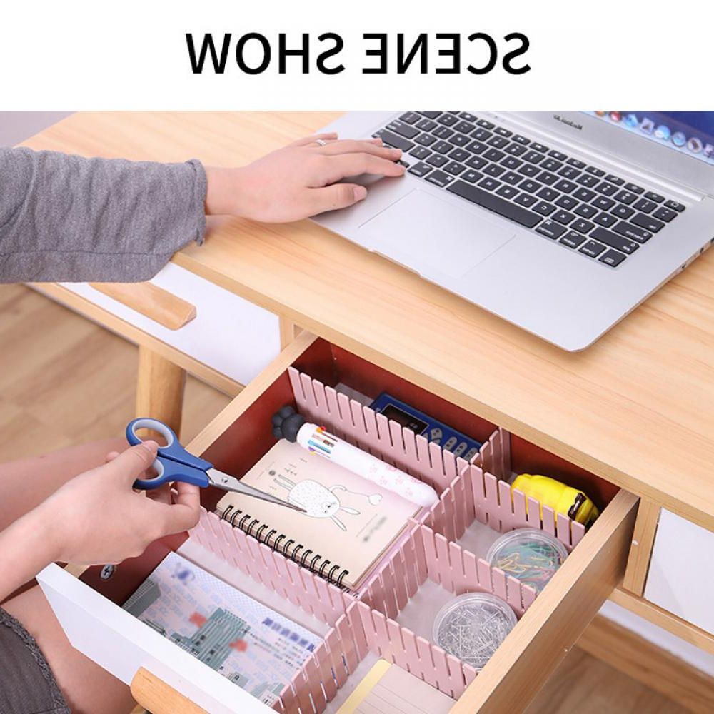 4 Pcs DIY Adjustable Storage Partition Board Plastic Drawer Divider Combination Partition Board Space-saving Cabinet Organizer