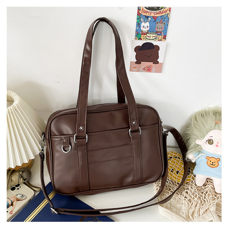 Style Shoulder Bag Women PU Leather JK Uniform Bag Girls Handbags Pure Color Crossbody Bags Itabag Tote Bolso
