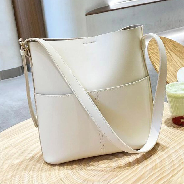 Women Leather Bucket Bag Multi Pocket PU Crossbody Bag Versatile Shoulder Tote Bag Satchel Hobo Bag Outdoor Travel Bag