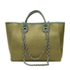 Women Totes Fashion Canvas Large Capacity Handbag Casual Chains Shoulder Bags Ladies Big Messenger Bag Shopping Bag