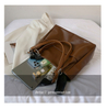 Shoulder Side Bags for Women Vintage Solid Color Simple Large Capacity Big PU Leather The Latest Handbags Travel Totes