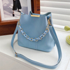 Chain Women Leather Shoulder Bag Casual Women Handbags Crossbody Bag Bucket Bags For Women Designer Messenger Bags Sac
