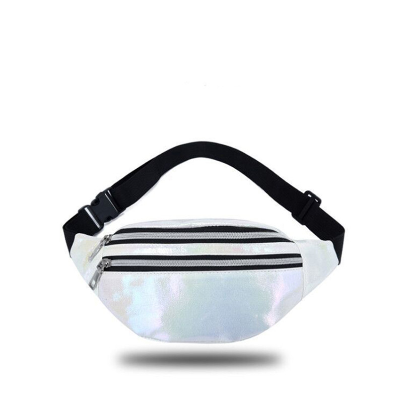 Women Holographic Waist Bag Men Shiny Fanny Pack Hologram Hip Bum Bag Travel Laser Chest Pocket with Adjustable Strap for Travel