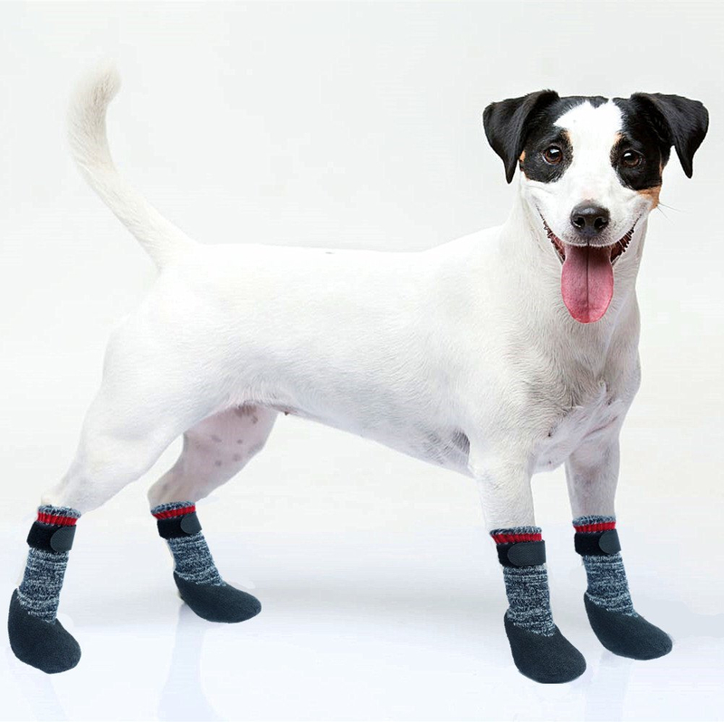 Silicone Sole Soft Warm Looped Fabric Gumming Waterproof Pet Dog Rubber Socks
