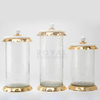 Round Glass Jar With Marble Lid Food Storage & Container Gold And Silver Home Hotel Restaurant Decorative Fancy Glass Canisters