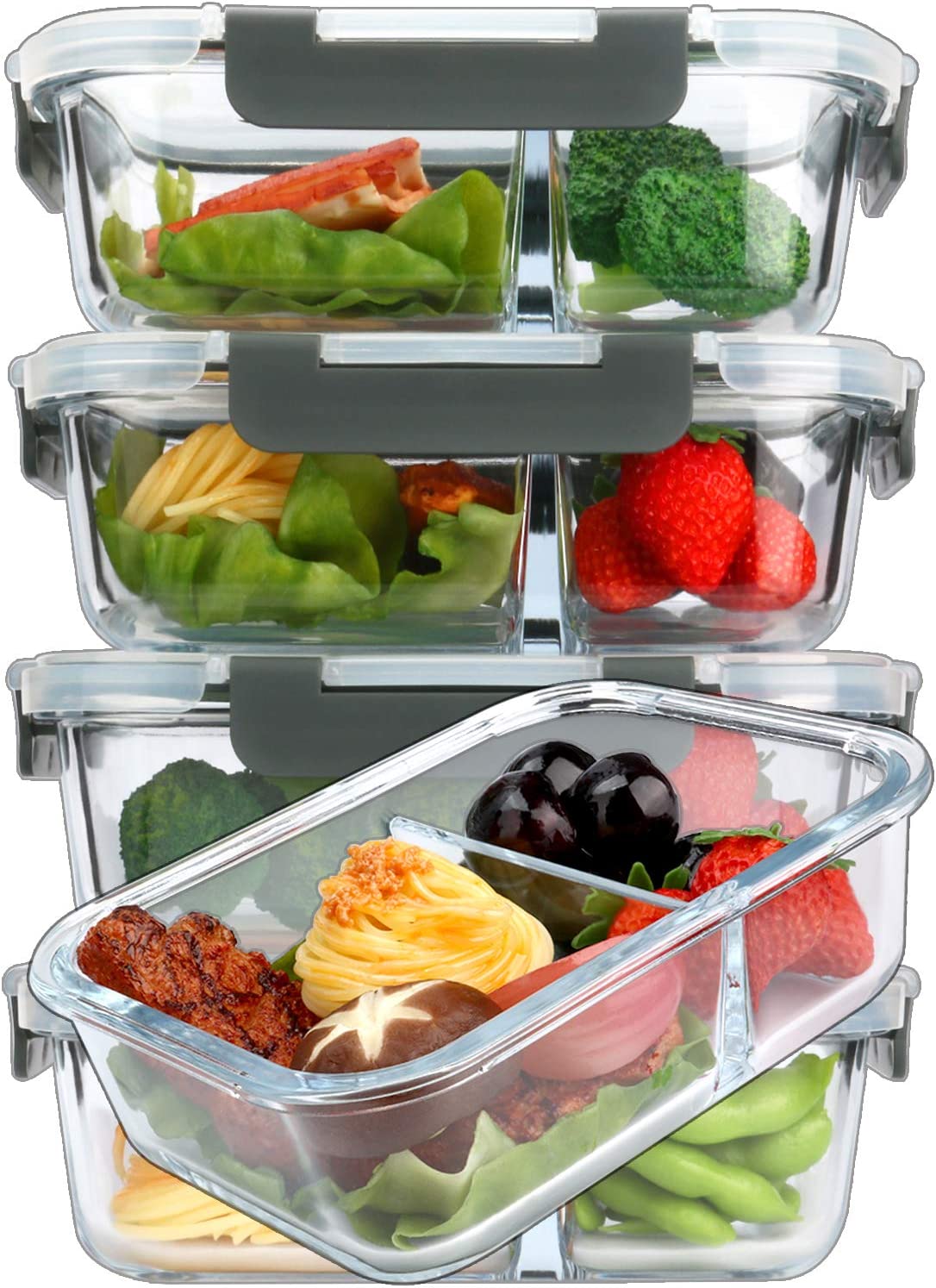 Promotional Newly Hinged Locking Lids Glass Lunch Box Kitchen Home Glass Glassware Meal-Prep Glass Containers for Food Storage