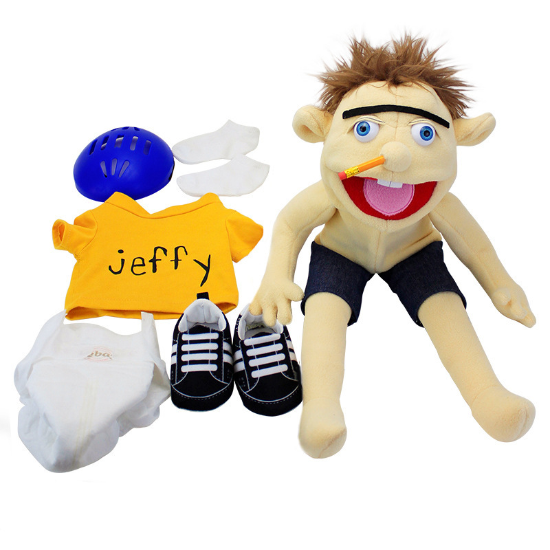 Funny Soft Jeffy Phoebe Junior Cody Joseph Boy Hand Puppet Children Plush Doll Talk Show Party Props Toy Puppet for Kid Gift