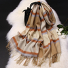  Women's Wool Scarves for Winter&Autumn New Fashion Pure Real Wool Wraps And Shawls for Ladies Plaid Classic Designed Scarf