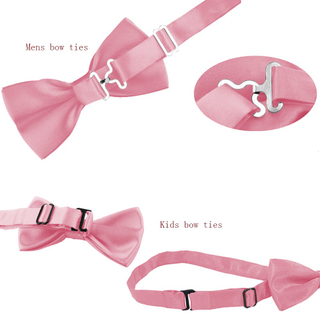 2pcs Pink Color Father And Son With Men's Bow Tie Classic Kids For Men Boys Set Ties Bowknot Party 