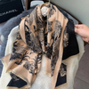 Floral Print Scarf for Women Warmer Winter Cashmere Pashmina Scarves Shawls Female Thick Blanket Wraps Foulard