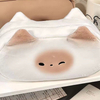 Cute French Toasted Pen Bag Plush Large Capacity Student Pencil Case Multi-function Funny Stationery Storage Bag Organizer