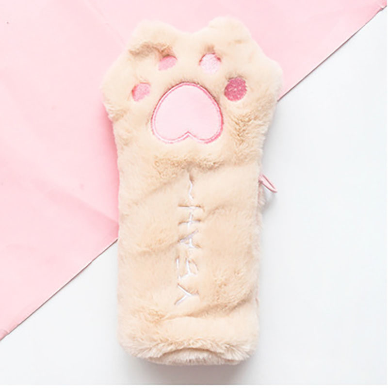 1 Piece Kawaii Cute Cartoon Cat Paw Pen Pencil Bag School Office Supplies Stationery Makeup Pouch Cosmetics Case