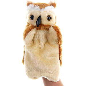 Plush Owl Hand Puppets Creative Brown Finger Puppets Cute Soft Stuffed Animals Toy Interactive Baby Educational Toy Kids Gift