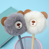 1 Piece Girl Plush Ball Bear Gel Pen School Officel Supplies Stationery Cute Kawaii Creative Lovely Sweet Pens