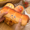 Kawaii Bread Toast Pencil Case Bag for Girls Cute Plush Pen Pouch Box Large Capacity Student School Supplies Korean Stationery
