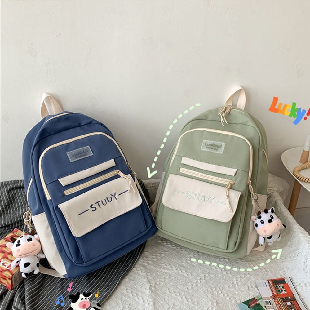 Nylon Large Capacity Backpack Teenage Pure Colour Schoolbag Women Men Waterproof Travel Rucksack Bags Student School Bag