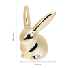 2Pcs Easter Bunny Golden Ceramic Bunny Easter Ornament Table Ornament For Easter Desktop Decor Easter Rabbit Home Decorations