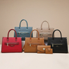 New Minimalist Retro Solid Color Single Shoulder Baozi Mother Three Piece Set Contrasting Color Women's Handbag Light Luxury Commuting Crossbody Bag