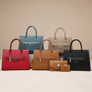 New Minimalist Retro Solid Color Single Shoulder Baozi Mother Three Piece Set Contrasting Color Women's Handbag Light Luxury Commuting Crossbody Bag