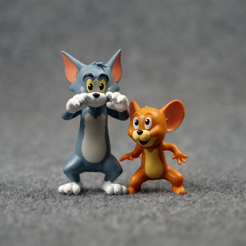 Anime Toms And Jerrys Action Figures Classic Cartoon Cat Mouse Model Toys Cute Desktop Ornaments Collectible Toy Children's Gift