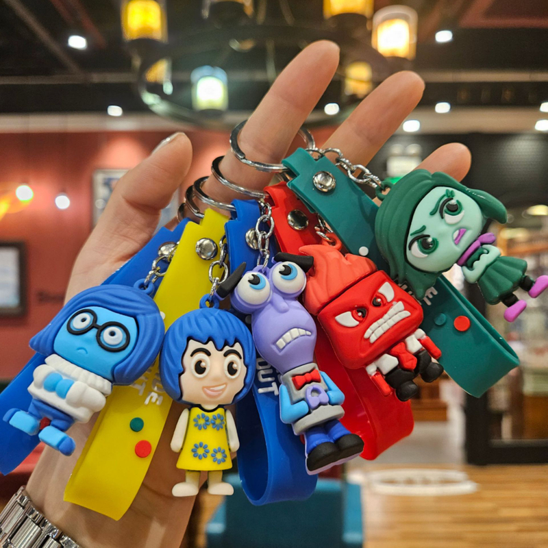 3D Cartoon Inside Out 2 Keychain Pendant Personality Creative Soft Glue Doll Cross-Border Sales Small Pendan