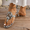 Flip-flop For Women And Ladies Slippers Wedge Heels Ladies Contrast Padded Square Toe Sandals Women Flip Flops