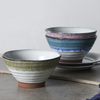 Threaded Bowl Ceramic Noodle Bowl High Foot Rice Soup Bowl Fruit Salad Bowl Tableware For Household Restaurant