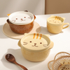 Cartoon Cat Fruit Bowl with Lid Ceramic Breakfast Cup Delicate Animal Salad Dessert Noodle Soup Large Bowl Kitchen Tableware New