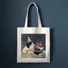 Cute Cat Shopping Bag Shopper Bags Tote Canvas Bag Harajuku Reusable Large Capacity Women Casual Shoulder Bag Handbag