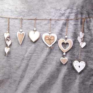 DIY Crafts Pendant Wooden Heart Desgin For Party Wedding Valentine's Day Hanging Ornament Nordic Vintage Creative Decoration