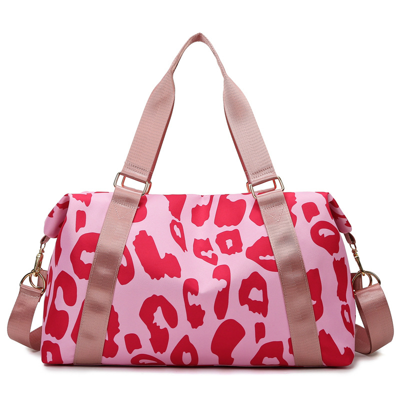 Fashionable New Travel Bag Duffle Bag Women Leopard Big Oxford Bag Tote Handbags Fitness Gym Bag Ladies Weekend Pink Bag