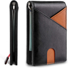 Men's Slim Thin Bank ID Credit Card Carbon Fiber Luxury Wallet Genuine Leather Small Short Purse Bag Red Black Card Holders
