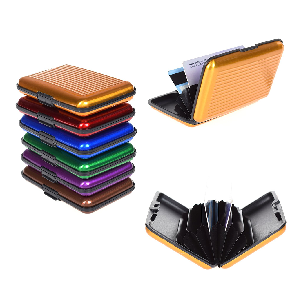  Credit Cards Wallet Holder Case Aluminum Metal Men Waterproof Business Id Credit Card Wallet Plastic Pouch