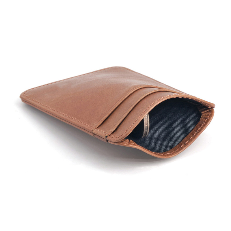  Retro Leather Credit Business Mini Card Wallet Convenient Man Women Smart Wallet Business Card Holder Cash Wallet Card Case