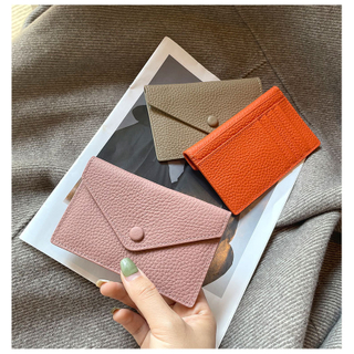 Style Genuine Leather Card Holder Fashion Mini Short Envelope Women Wallet Korean Japan Credit Card Case Purse