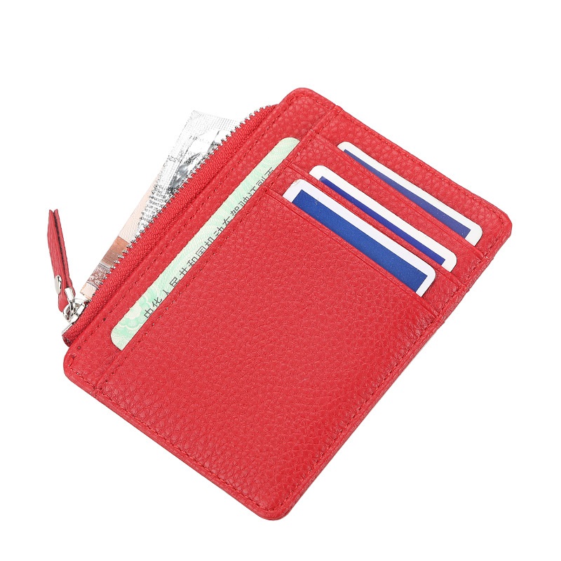 New Fashion Men/Women Mini ID Card Holders Business Credit Card Holder PU Leather Slim Bank Card Case Organizer Wallet Zipper
