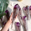 Amethyst Wand Stone Natural Crystal Healing Tower Raw Reiki Gem Minerals Specimen Feng Shui Spiritual Wicca Sceptre Decoration
