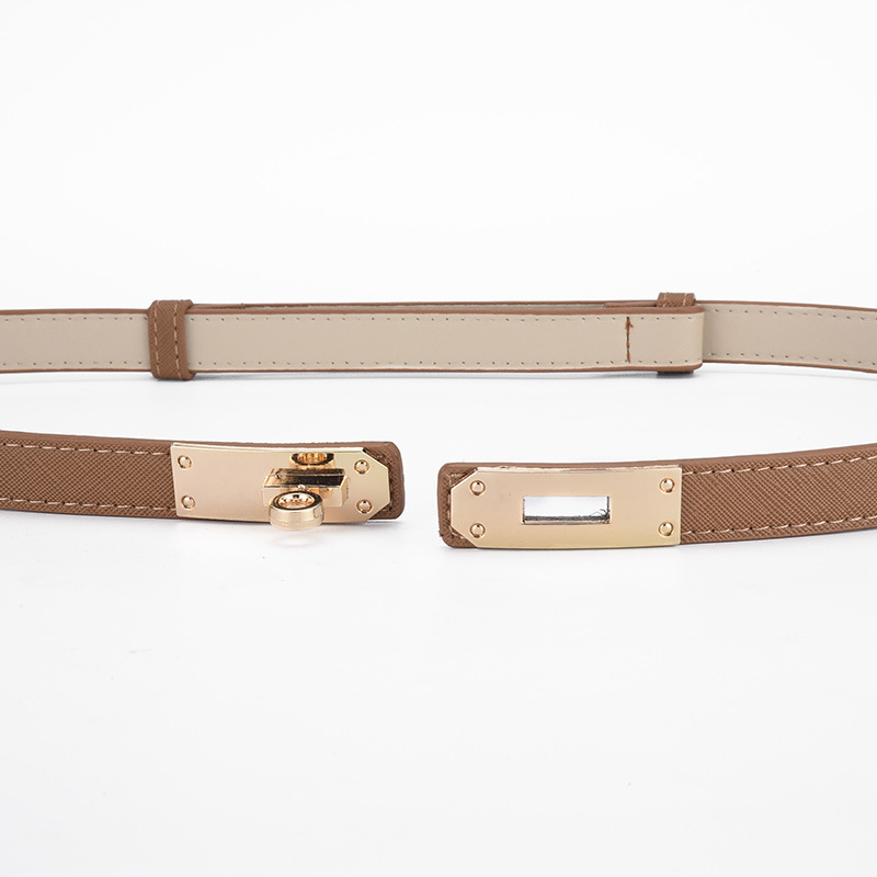 Thin Belt Women's Fashion Casual Accessories Luxury Design Girdle Korean Adjustable Metal Buckle Leather Women Waist Belt