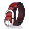 Women's Leather Belt 2.8cm Natural Cowhide Silver Alloy Buckle Thin Belt Female Jeans Trousers Girdles Waistband