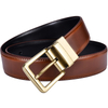 1PCS Men's Leather Reversible Belts Casual Adjustable Antique Style Rotated Buckle Belt 2 In 1