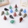 Natural Gemstone Carving Crystal Crafts Christmas Tree Statue Home Decoration Minerals Reiki Gift Party Room Decor