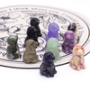 1.2Inch Mini Gemstones Dog Statue Natural Healing Crystal Mineral Animal Figurine Stone Carving Ornament Energy Carft Home Deco
