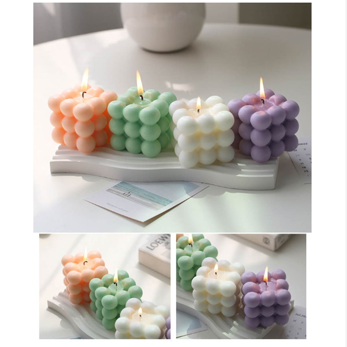 Rubik's Cube Shaped Scented Candle, Beautiful Home Decor Candles，Creative Hand Gift Fragrant Candle，New Scented Candles