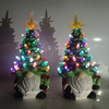 2024 Christmas Decorations Multi Color Lights Luminous Dwarf Ceramic Christmas Gnomes Christmas Decorations Faceless Doll