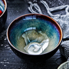 Household Rice Bowl Korean Restaurant Ceramic Bowl Underglaze Colored Noodle Bowl Fruit Salad Dessert Bowl