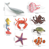 Ocean Animal Model: Little White Whale, Clown Fish, Octopus, Starfish, Pink Jellyfish, Underwater Biological Toy