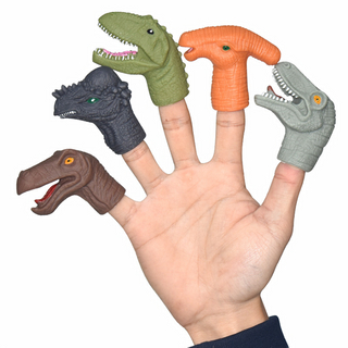 5pcs Mini Cartoon Realistic Dragon Dinosaur Finger Puppets Set Role Playing Toy Kids Tell Story Prop for Children