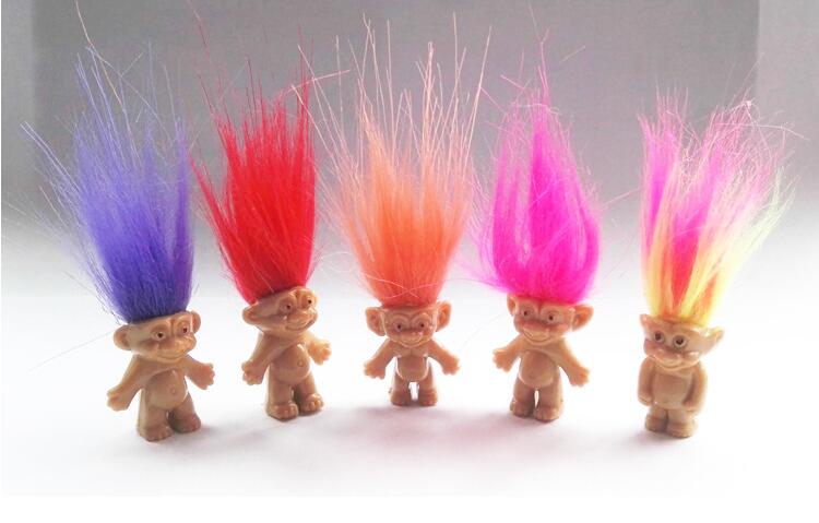 5pcs/lot Colorful Hair Troll Doll Family Members Daddy Mummy Baby Boy Girl Leprocauns Dam Trolls Toy Gifts Happy Love Family